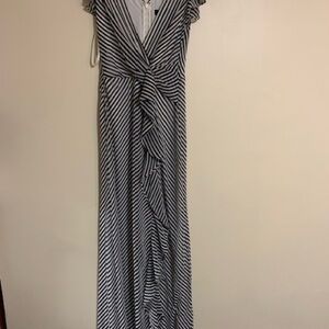 Ralph Lauren Black and White Striped Maxi Dress